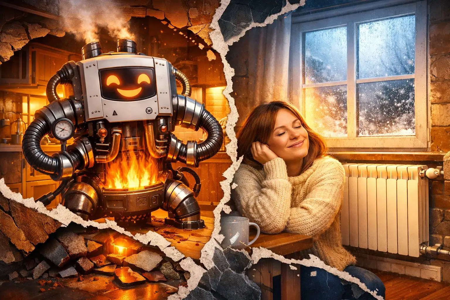 heating system warming house interior